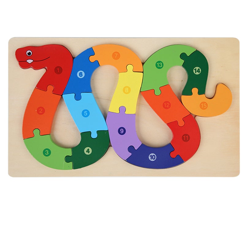 Wooden Buckle Puzzle Toy Early Childhood Education Enlightenment Puzzle Baby Building Blocks Toy Matching Shape Cognitive Puzzle - Image 1